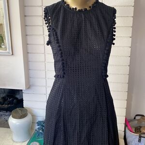 NWT Moschino Pom Pom eyelet dress black size 4